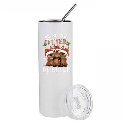 All Of The Otter Reindeer Christmas Funny Cute Stainless Steel Tumbler