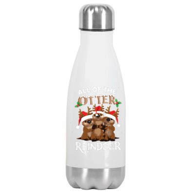 All Of The Otter Reindeer Christmas Funny Cute Stainless Steel Insulated Water Bottle