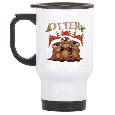 All Of The Otter Reindeer Christmas Funny Cute Stainless Steel Travel Mug