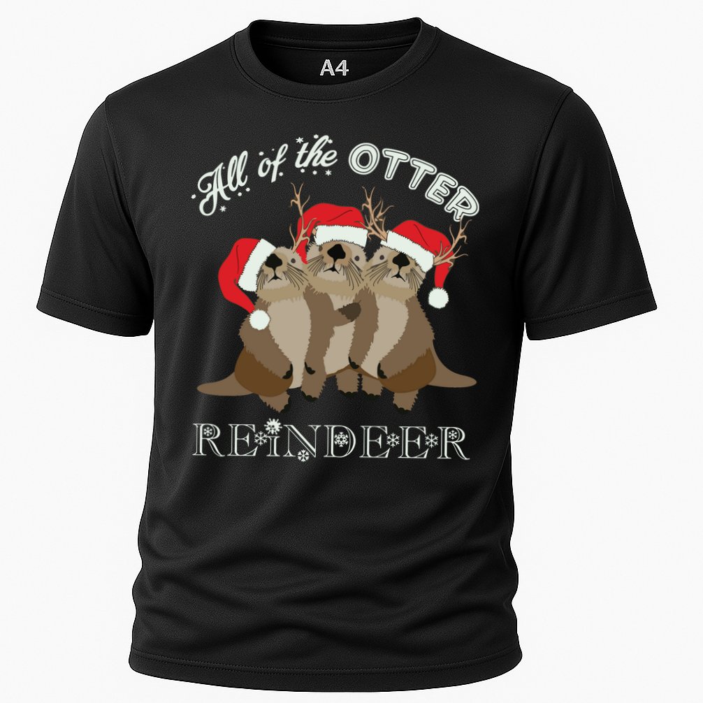 All Of The Otter Reindeer Funny Other Christmas Cooling Performance Crew T-Shirt