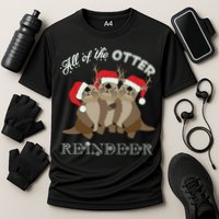 All Of The Otter Reindeer Funny Other Christmas Cooling Performance Crew T-Shirt