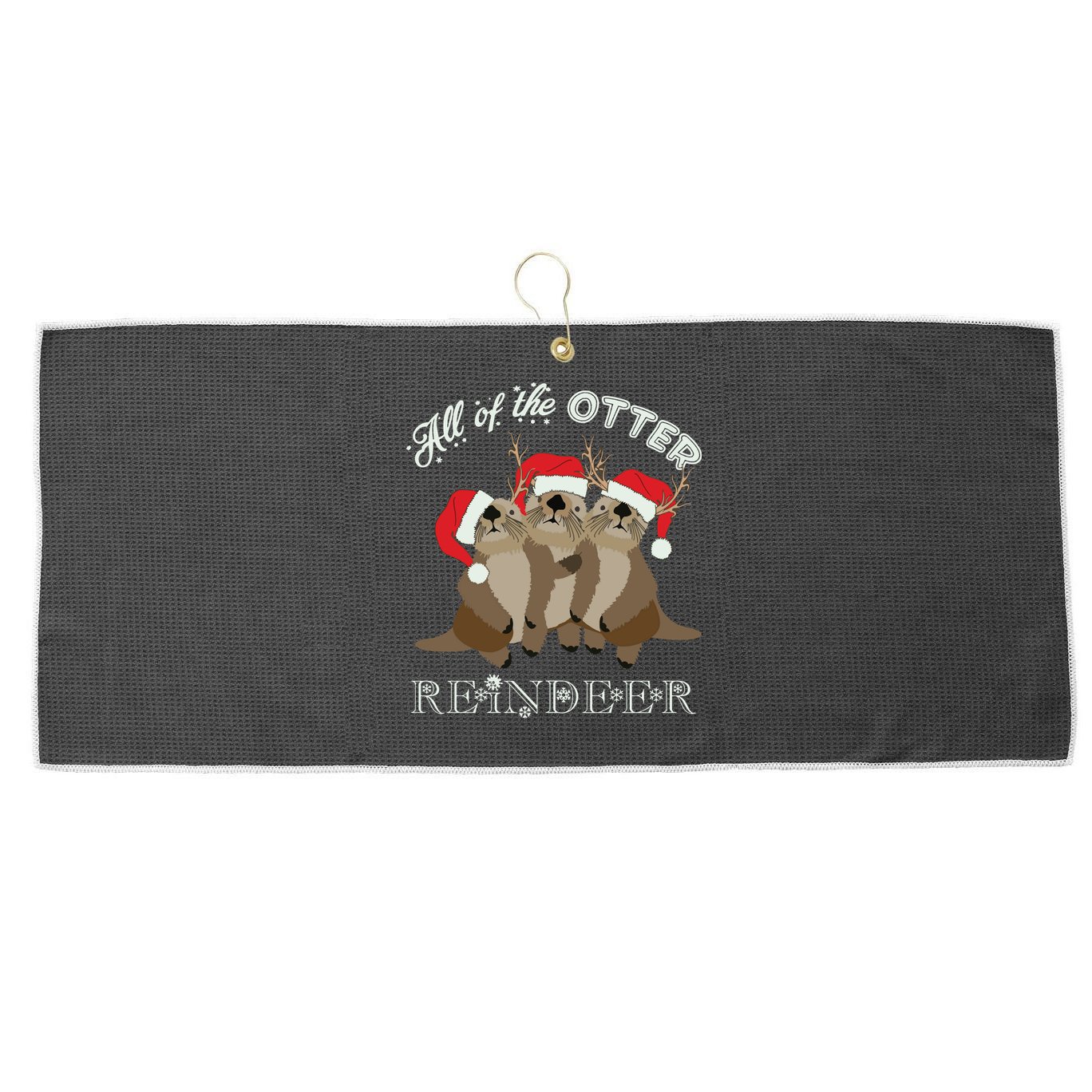 All Of The Otter Reindeer Funny Other Christmas Large Microfiber Waffle Golf Towel