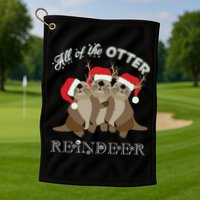 All Of The Otter Reindeer Funny Other Christmas Golf Towel