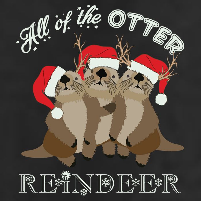 All Of The Otter Reindeer Funny Other Christmas Golf Towel