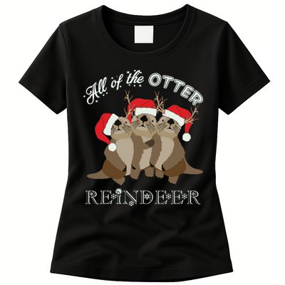 All Of The Otter Reindeer Funny Other Christmas Womens T-Shirt
