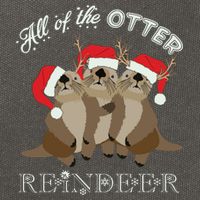 All Of The Otter Reindeer Funny Other Christmas Cotton Canvas Backpack