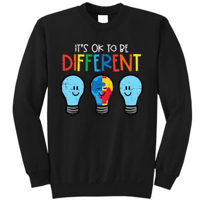 Autism Ok To Be Different Light Bulb Awareness Sweatshirt