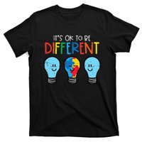 Autism Ok To Be Different Light Bulb Awareness T-Shirt