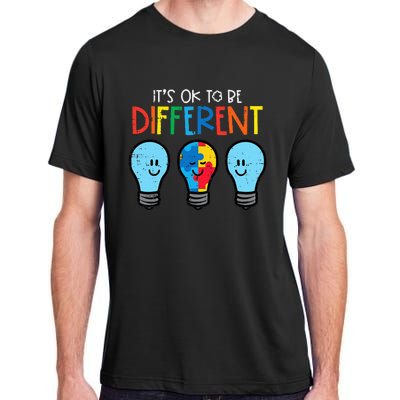 Autism Ok To Be Different Light Bulb Awareness Adult ChromaSoft Performance T-Shirt