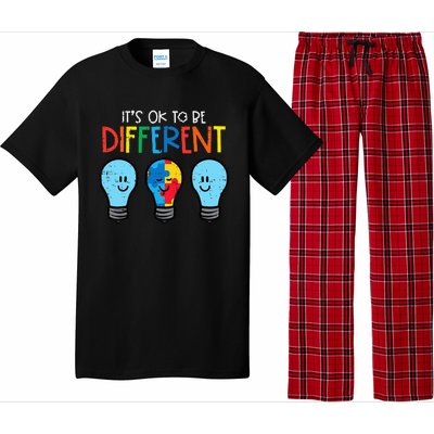 Autism Ok To Be Different Light Bulb Awareness Pajama Set