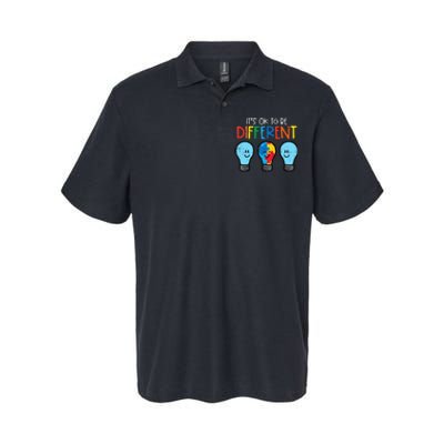 Autism Ok To Be Different Light Bulb Awareness Softstyle Adult Sport Polo