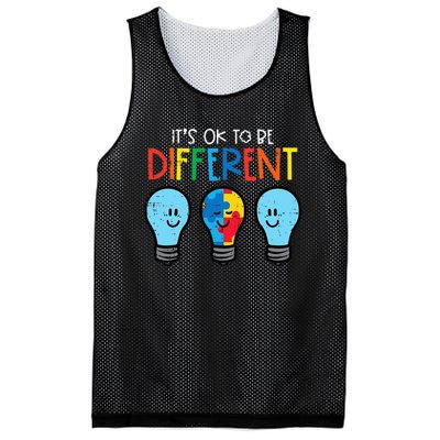 Autism Ok To Be Different Light Bulb Awareness Mesh Reversible Basketball Jersey Tank