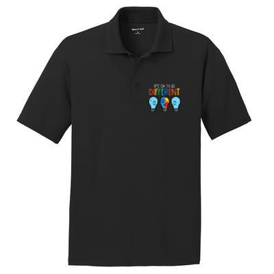 Autism Ok To Be Different Light Bulb Awareness PosiCharge RacerMesh Polo