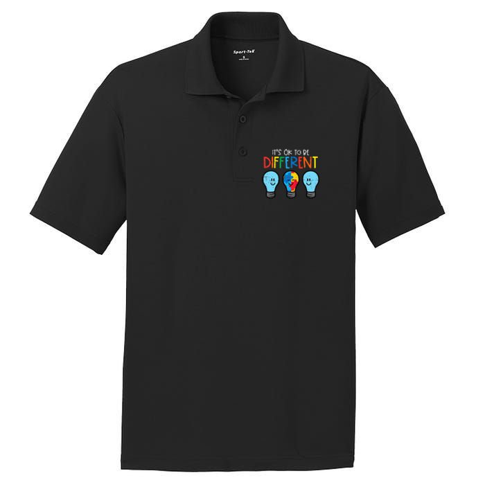 Autism Ok To Be Different Light Bulb Awareness PosiCharge RacerMesh Polo