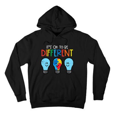 Autism Ok To Be Different Light Bulb Awareness Tall Hoodie