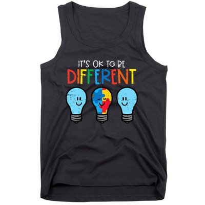 Autism Ok To Be Different Light Bulb Awareness Tank Top