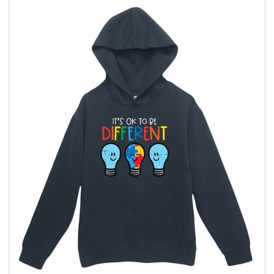 Autism Ok To Be Different Light Bulb Awareness Urban Pullover Hoodie