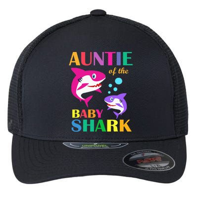 Auntie Of The Baby Birthday Shark Auntie Shark Mother's Day Flexfit Unipanel Trucker Cap