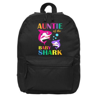 Auntie Of The Baby Birthday Shark Auntie Shark Mother's Day 16 in Basic Backpack