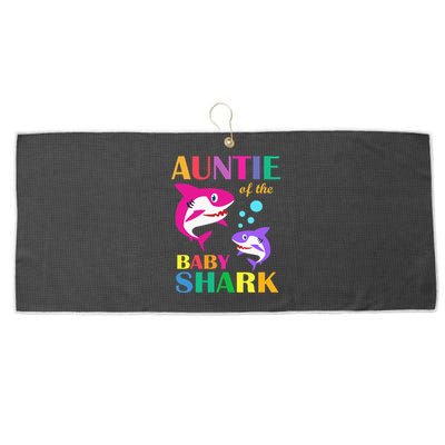 Auntie Of The Baby Birthday Shark Auntie Shark Mother's Day Large Microfiber Waffle Golf Towel