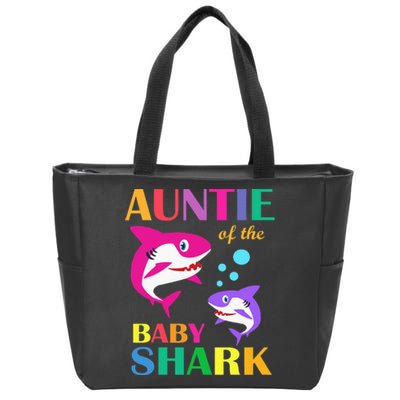 Auntie Of The Baby Birthday Shark Auntie Shark Mother's Day Zip Tote Bag