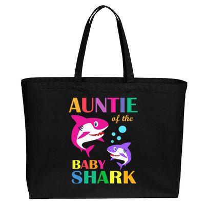 Auntie Of The Baby Birthday Shark Auntie Shark Mother's Day Cotton Canvas Jumbo Tote