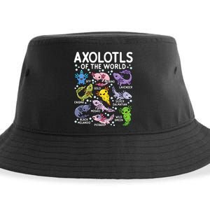 Axolotls Of The World Cute Kawaii Axolotl  Sustainable Bucket Hat