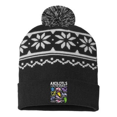 Axolotls Of The World Cute Kawaii Axolotl  USA-Made Snowflake Beanie