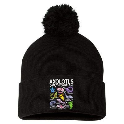 Axolotls Of The World Cute Kawaii Axolotl  Pom Pom 12in Knit Beanie