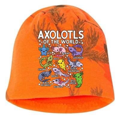 Axolotls Of The World Cute Kawaii Axolotl  Kati - Camo Knit Beanie