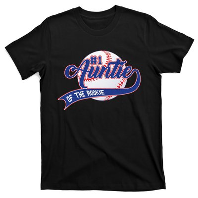 Auntie Of The Rookie 1st Birthday Baseball Family Rookie T-Shirt