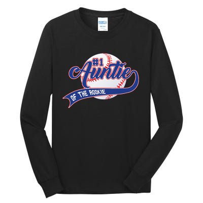 Auntie Of The Rookie 1st Birthday Baseball Family Rookie Tall Long Sleeve T-Shirt