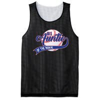 Auntie Of The Rookie 1st Birthday Baseball Family Rookie Mesh Reversible Basketball Jersey Tank