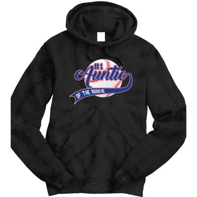 Auntie Of The Rookie 1st Birthday Baseball Family Rookie Tie Dye Hoodie