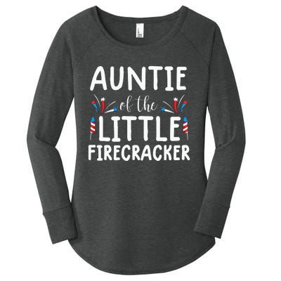 auntie of the little firecracker funny 4th of july Women's Perfect Tri Tunic Long Sleeve Shirt