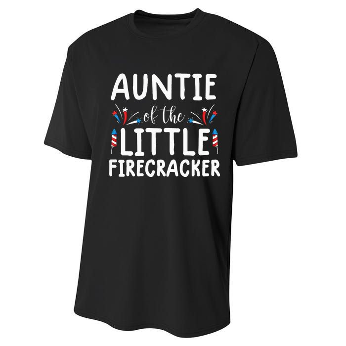 auntie of the little firecracker funny 4th of july Performance Sprint T-Shirt