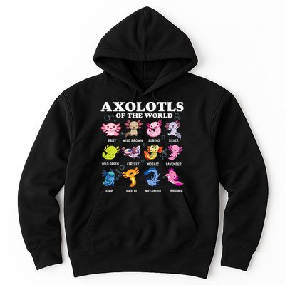 Axolotls Of The World Kawaii Axolotl Animals Fish Amphibian Hoodie