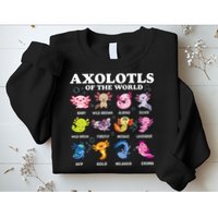 Axolotls Of The World Kawaii Axolotl Animals Fish Amphibian Sweatshirt