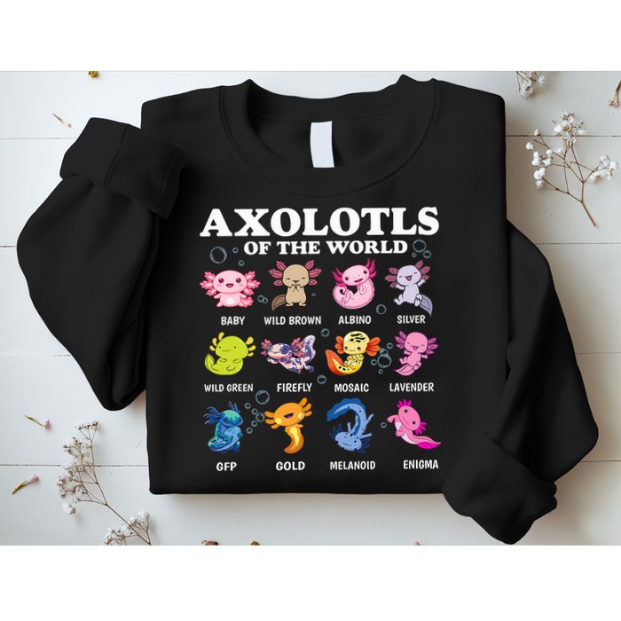 Axolotls Of The World Kawaii Axolotl Animals Fish Amphibian Sweatshirt