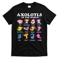 Axolotls Of The World Kawaii Axolotl Animals Fish Amphibian T-Shirt