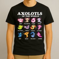 Axolotls Of The World Kawaii Axolotl Animals Fish Amphibian T-Shirt