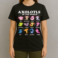 Axolotls Of The World Kawaii Axolotl Animals Fish Amphibian T-Shirt