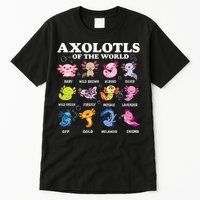 Axolotls Of The World Kawaii Axolotl Animals Fish Amphibian Tall T-Shirt