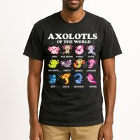 Axolotls Of The World Kawaii Axolotl Animals Fish Amphibian Tall T-Shirt