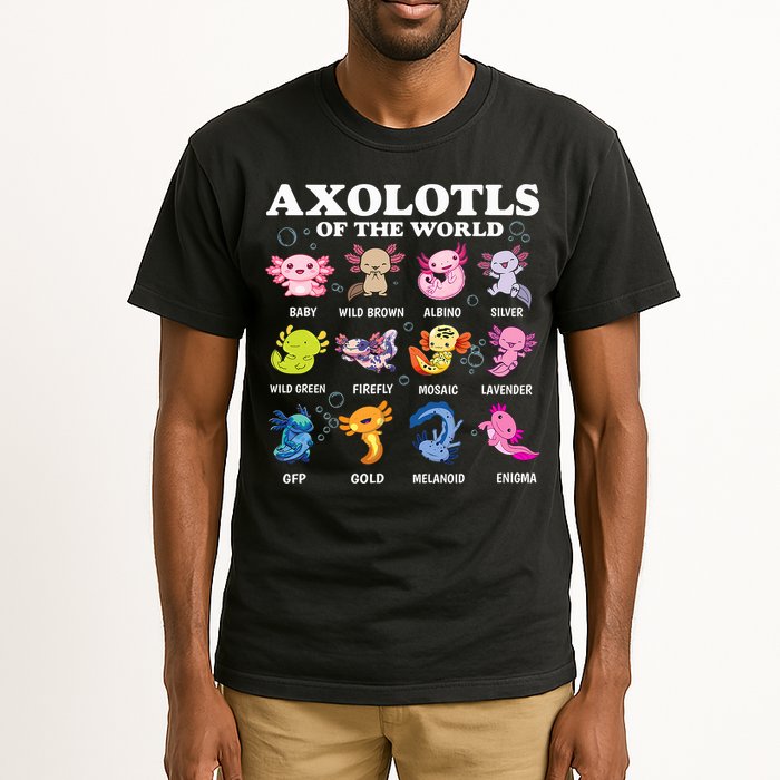 Axolotls Of The World Kawaii Axolotl Animals Fish Amphibian Tall T-Shirt