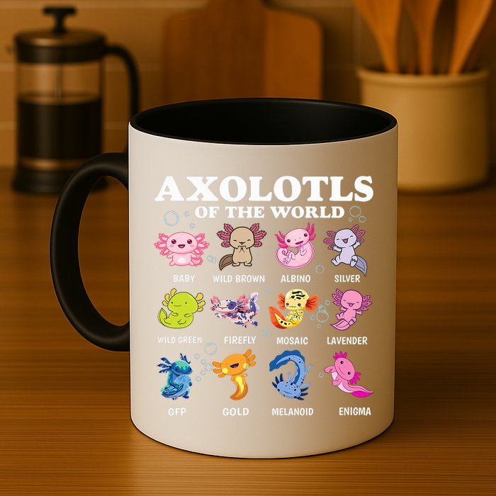 Axolotls Of The World Kawaii Axolotl Animals Fish Amphibian Mug