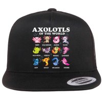 Axolotls Of The World Kawaii Axolotl Animals Fish Amphibian Flat Bill Trucker Hat