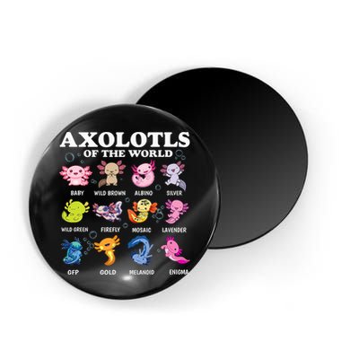 Axolotls Of The World Kawaii Axolotl Animals Fish Amphibian Magnet