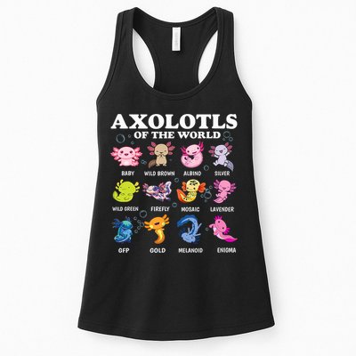 Axolotls Of The World Kawaii Axolotl Animals Fish Amphibian Womens Tank Top