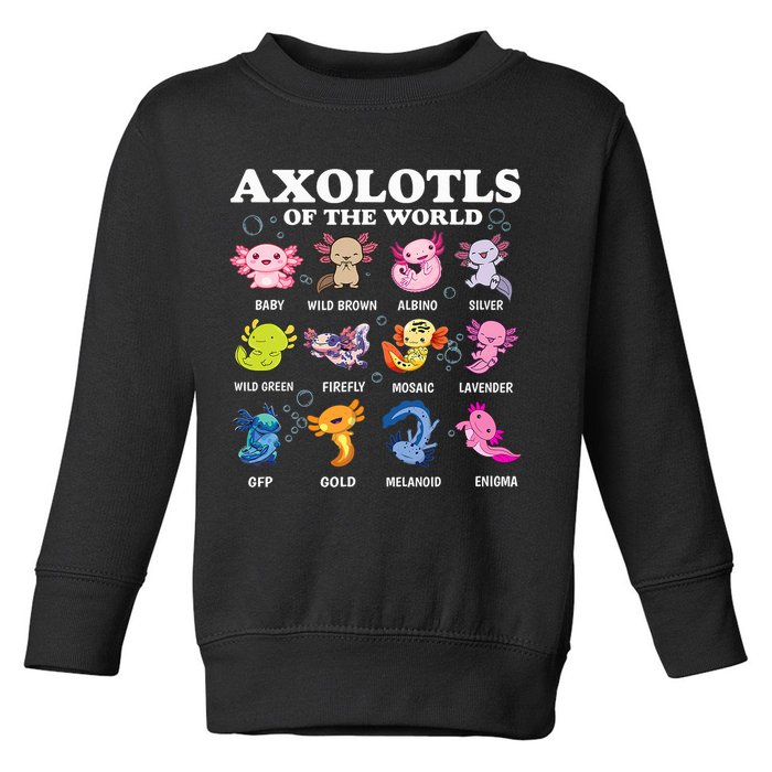 Axolotls Of The World Kawaii Axolotl Animals Fish Amphibian Toddler Sweatshirt